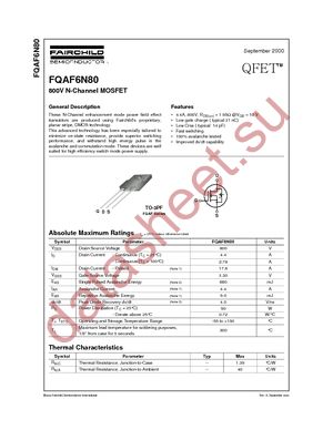 FQAF6N80 datasheet  